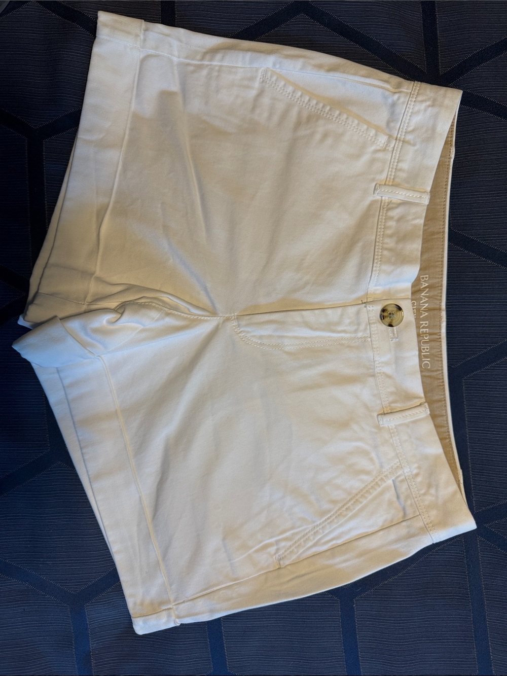 Banana Republic White High-Rise Cotton Blend Shorts